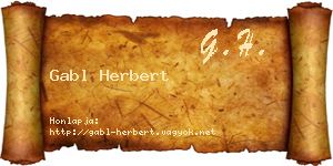 Gabl Herbert névjegykártya